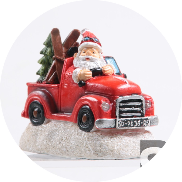 X-Mas Village Kabouter in Pick-Up 8x4.5x7 cm Verp24