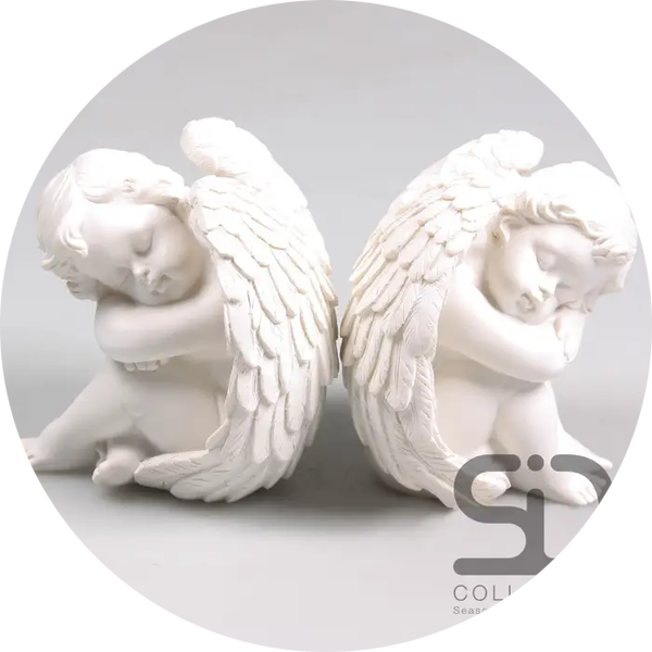 Slapende ENGEL lings rechts 8X6.5X8 CM verp 48