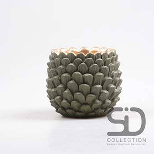 BLOEMPOT DENNENAPPEL 16X16X14 CM ZWART Verp 16