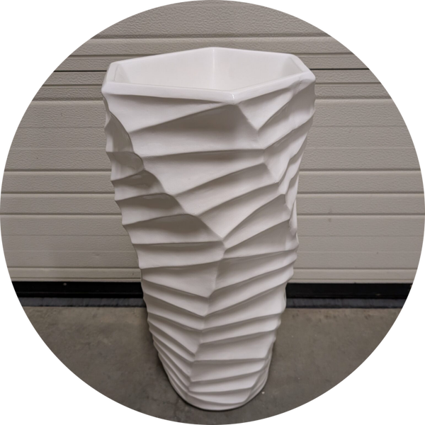 Vaas schelp P laminaat wit 50 x 86 x : 16 cm