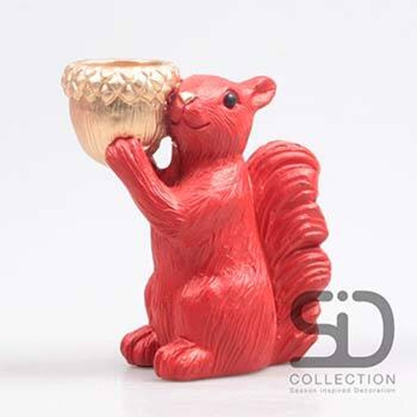 EEKHOORN MET WAXINEHOUDER 14.5X8.5X16.3 CM KERSTROOD Verp 24