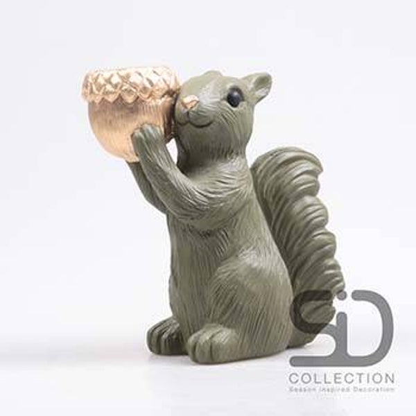 EEKHOORN MET WAXINEHOUDER 18×10.5×20.5 CM OLIJFGROEN Verp 24