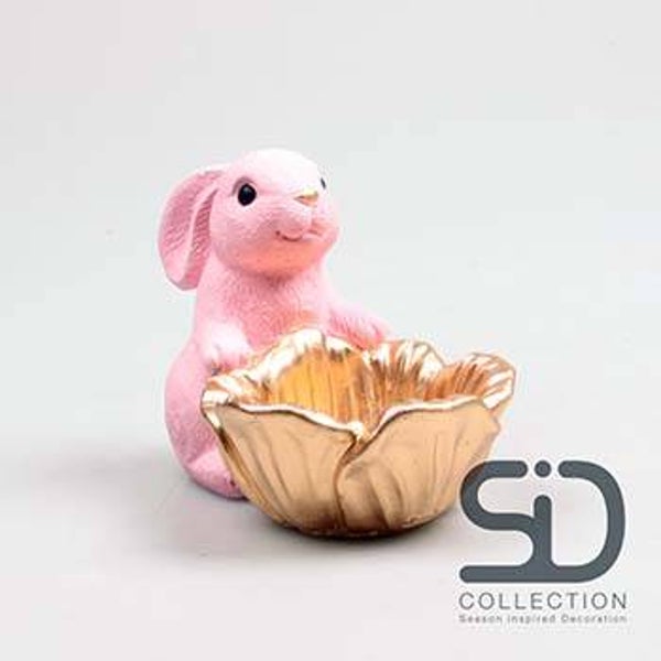 PAASHAAS M/TULP SCHAAL CEMENT 16.5X11.5X13 CM ROSE Verp 24