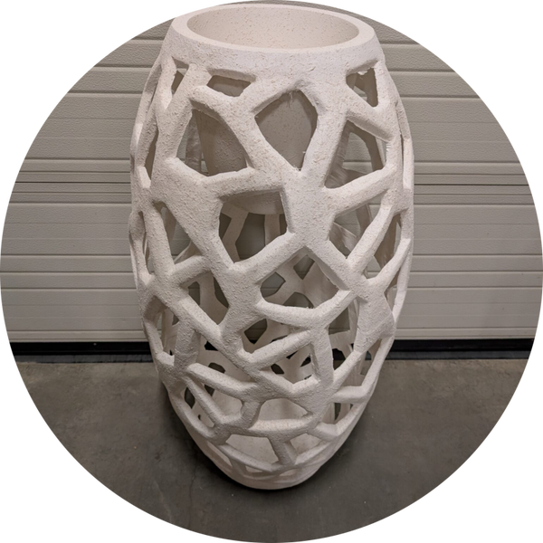 Vaas ovaal open laminaat 65 x  65 x 63 cm