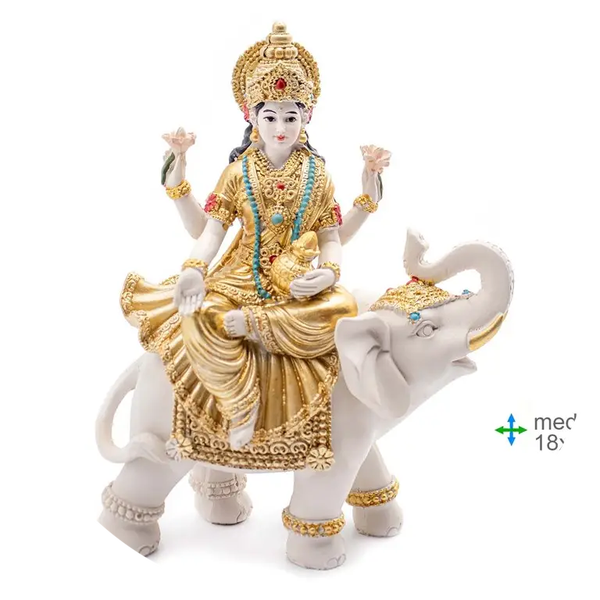 Deusa Lakshmi hars op olifant 18x10x23,5 cm verp 8