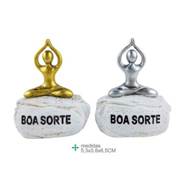 porte-bonheur lucky Stones yoga dame  5,5x3,5x5cm verp 12