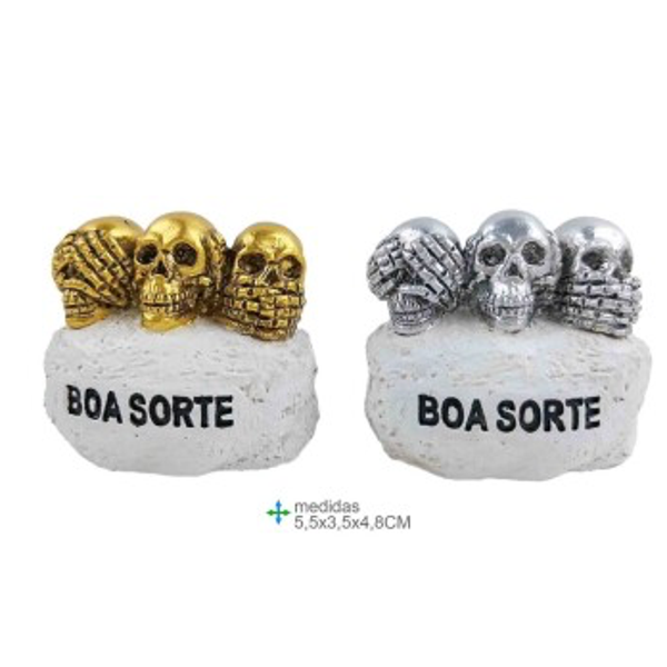 porte-bonheur lucky Stones schedel HZZ 5,5x3,5x5cm verp 12