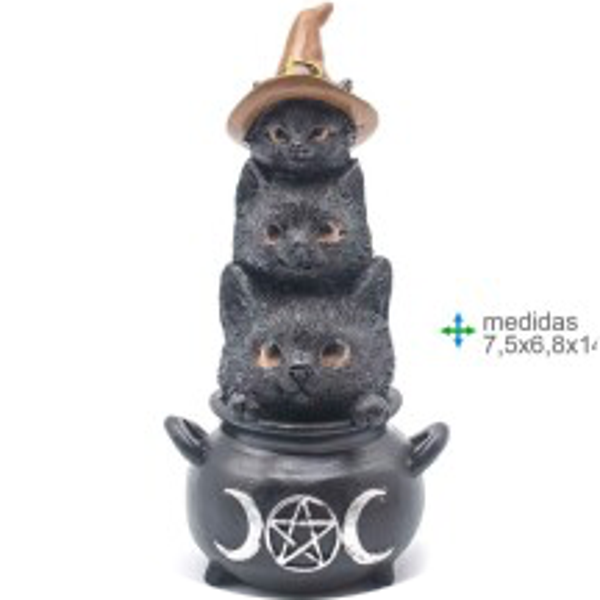Baykus Pot met 3 katten 7.5x6,8x14,8cm verp 12
