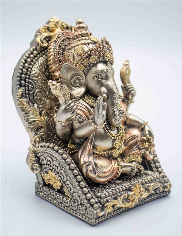 Ganesh in zetel Resina 10x10x13cm verp 12