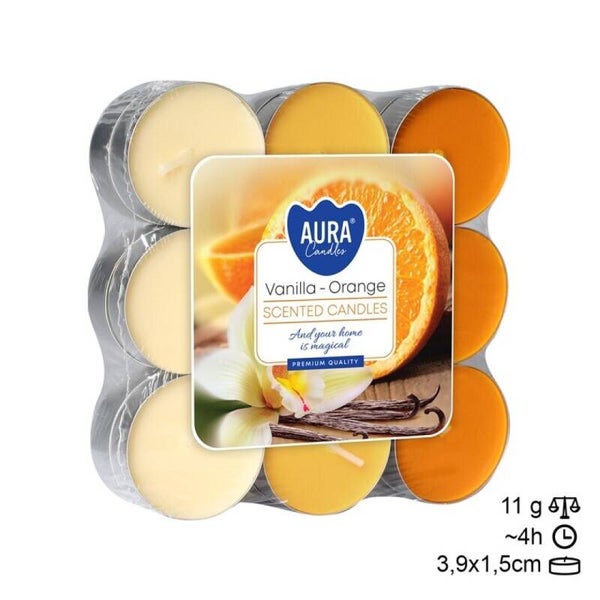 Velas Tea Light 18 Baunilha/Laranja (6unid)