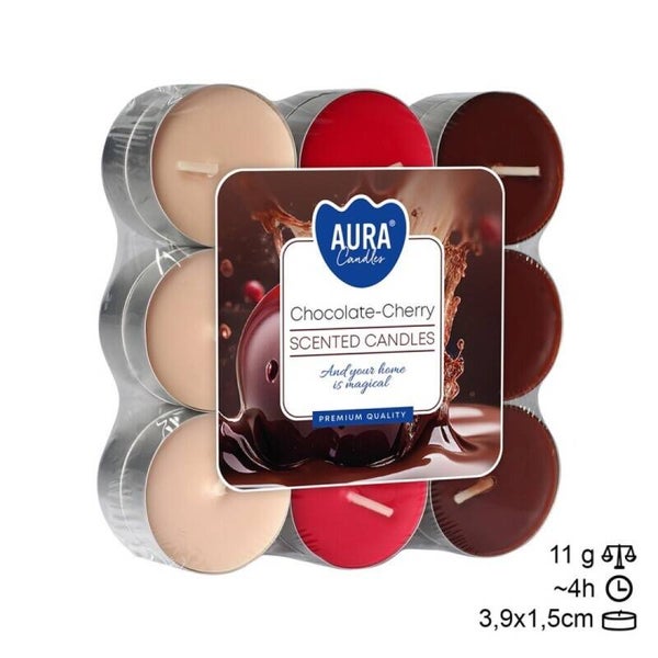 Velas Tea Light 18 Choc/Cereja (6unid)