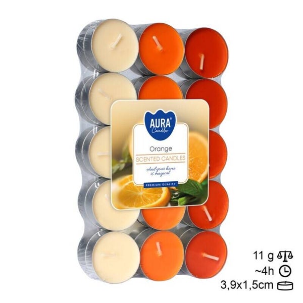 Velas Tea Light (30) Laranja (6unid)