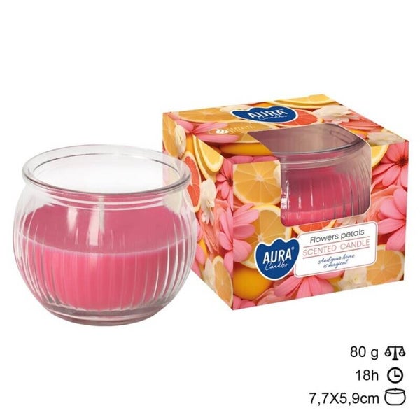 Vela Copo Pétalas de Flor 18h (6unid)