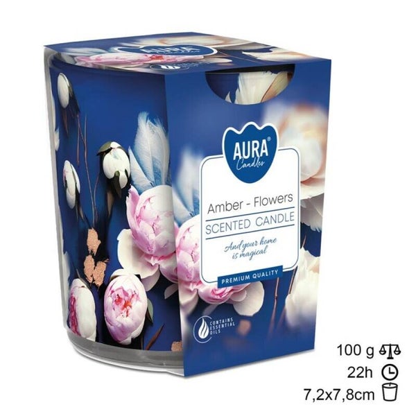 Vela Copo Âmbar - Flores 22h (6 unid)