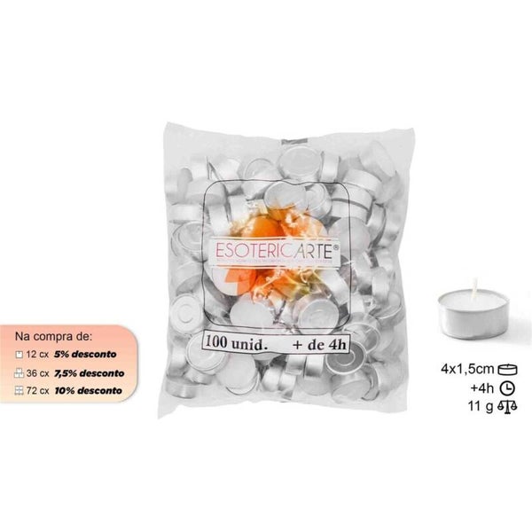 bougie Kaars Tea Light (100) - (6unid.) Referência: P15-100