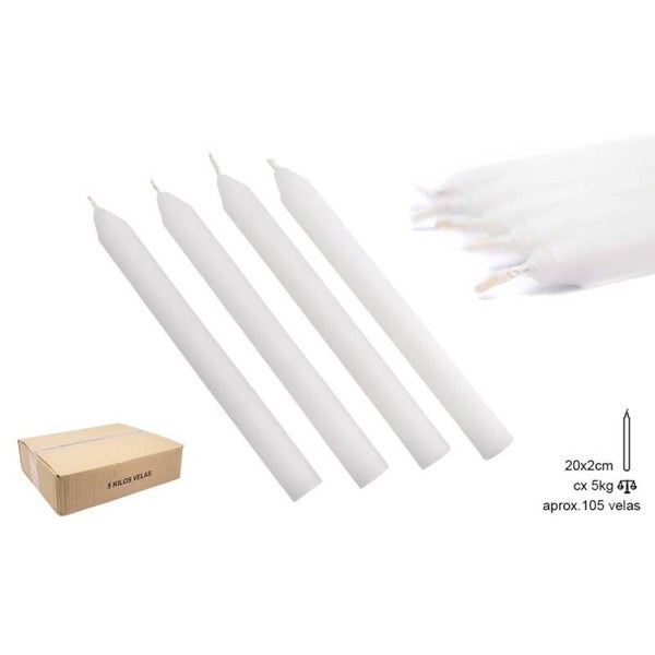bougie Kaars Ritual Branca 20x2cm 1kg (5unid)