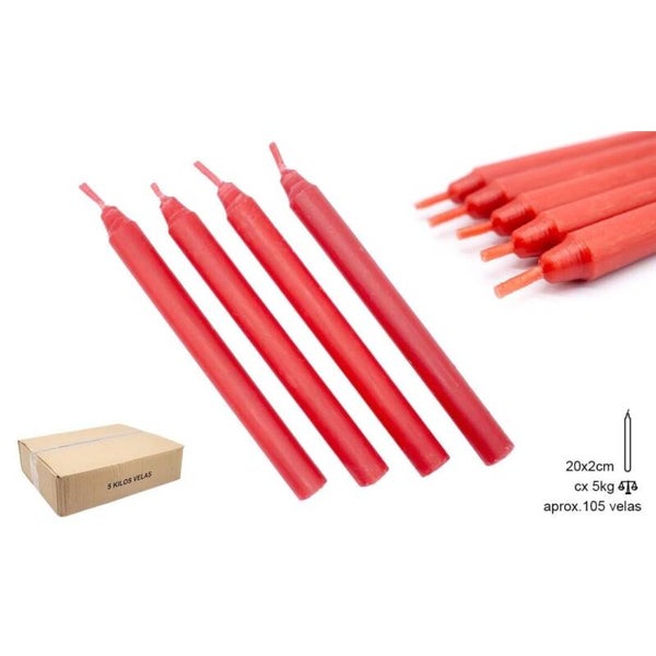 bougie Kaars Ritual Vermelha 20x2cm 1kg (5unid)