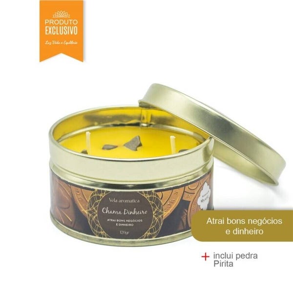 bougie Kaars Pedras Natural Mystic Chama Dinheiro 120gr (6unid)