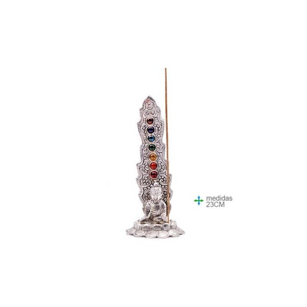 Porta Incenso Metal 7 Chackras 23cm