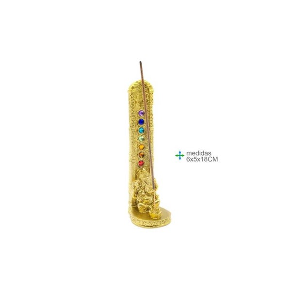 Porta Incenso Metal 7 Chackras 23cm verp 6