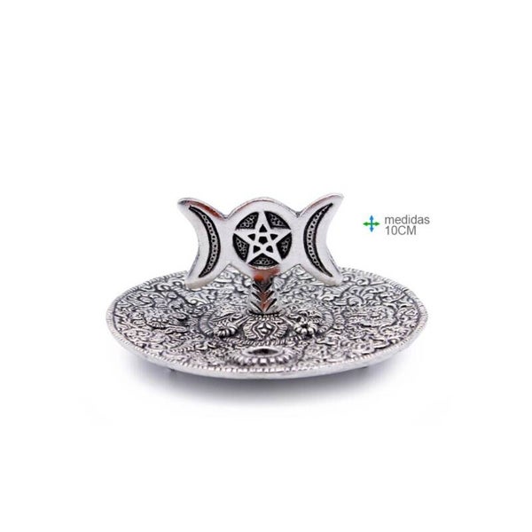 Porta Incenso Metal Tripla Lua 10cm (4unid)