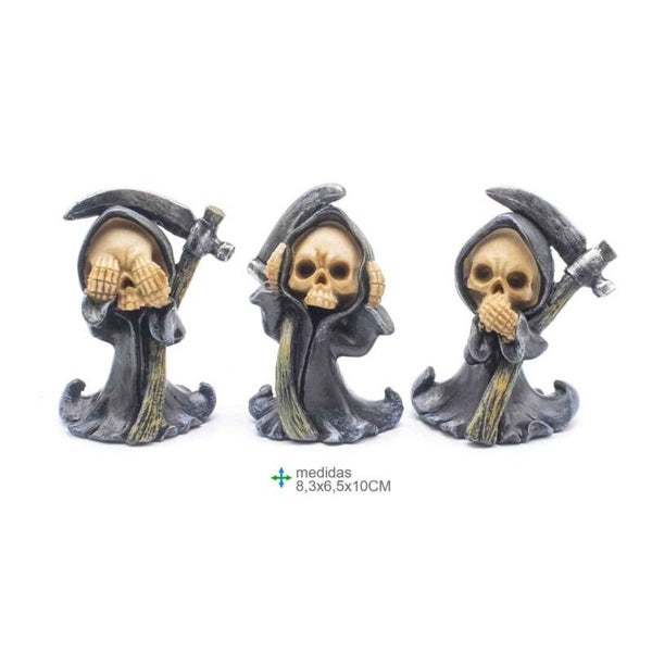 Schedel HZZ met zijn 3 ass Resina 8,3x6,5x10cm (12unid)