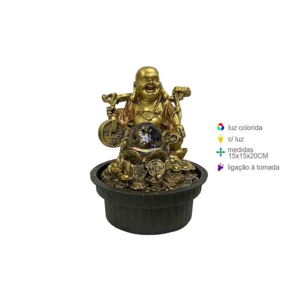 Resin Buddha Fountain w/Light 15x15x20 verp 4