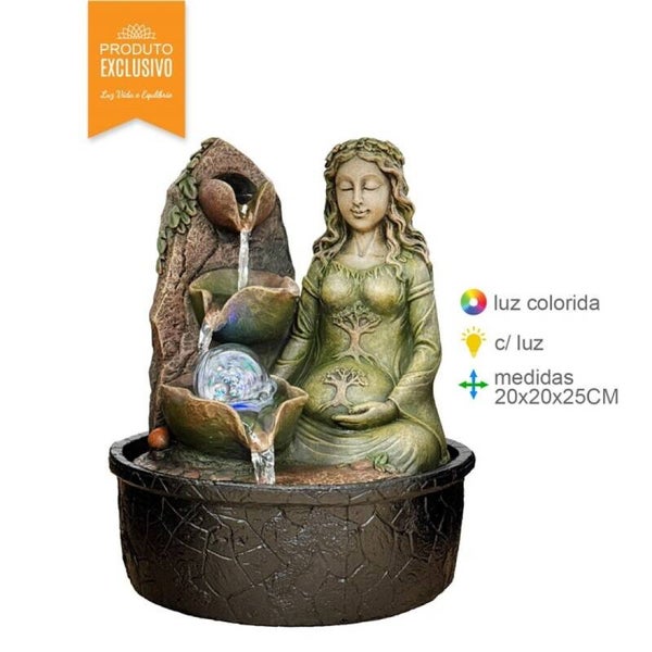 Fonte Água Resina Mãe Terra 20x20x25cm Verp 4