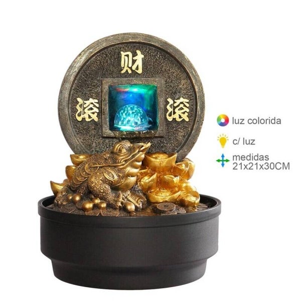 Fonte Água Resina Feng Shui 21x21x30cm Verp 4