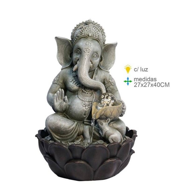 Fonte Água Resina Ganesh 27x27x40cm Verp 4