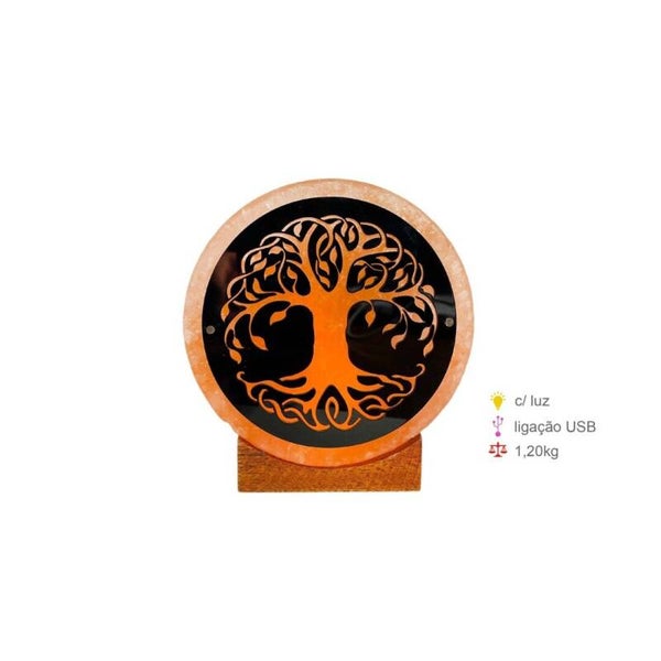 Candeeiro Sal Himalaya Árv. Vida USB 1,20Kg Verp 12