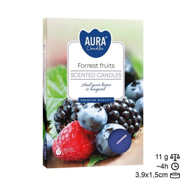 Bougie kaars Tea Light 6 Frutos fruit geur. (24 unid)