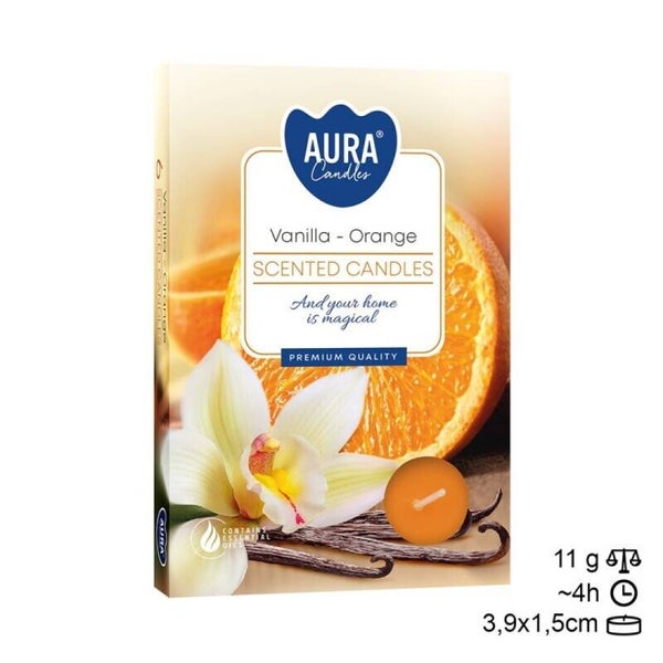 Bougie kaars Tea Light 6 Frutos fruit geur. (24 unid)