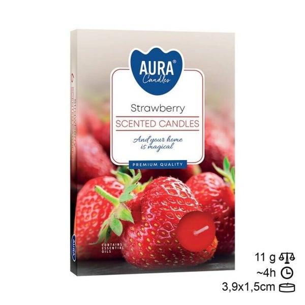 Bougie kaars Tea Light 6 Frutos fruit geur. (24 unid)