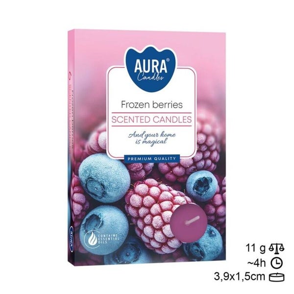 Bougie kaars Tea Light 6 Frutos fruit geur. (24 unid)