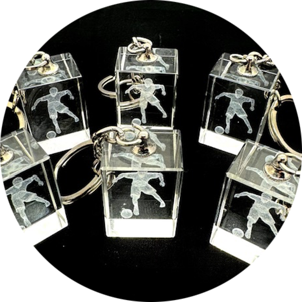 Voetballer kristal Sleutelhanger Set – (6 Stuks)