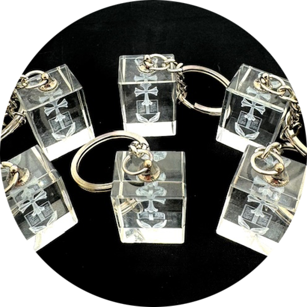 Kristal kruis Sleutelhanger Set – (6 Stuks)