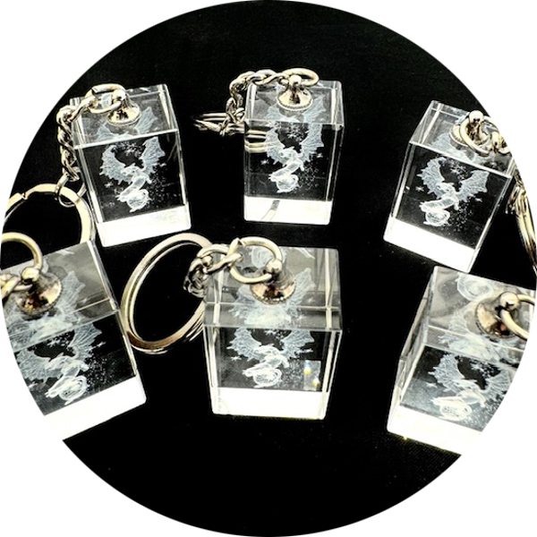 Kristal draak Sleutelhanger Set – (6 Stuks)