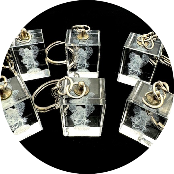 Kristal engel  Sleutelhanger Set – (6 Stuks)