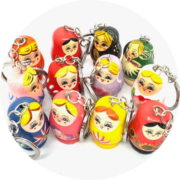 Porte bonheur Matroesjka Sleutelhanger – Set (12 stuks)
