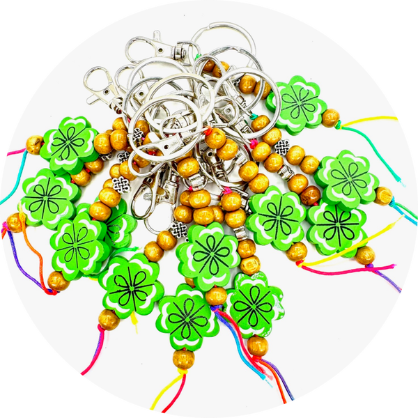 Porte bonheur Lucky Four Leaf Clover Sleutelhanger 12 stuks