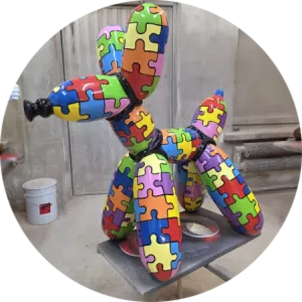 Ballon hond puzzel staand 100 cm