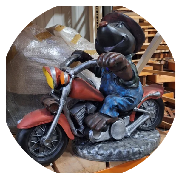 N1 Tuin Mol op moto polyester résine 80cm