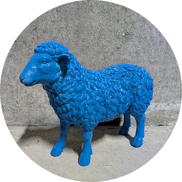 Schaap staand kleur 38 x 12 x 28 cm verp 6