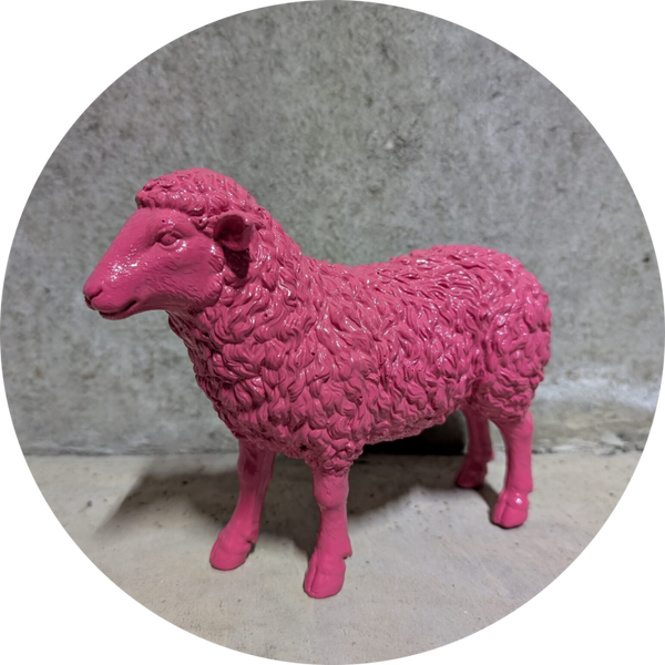 Schaap staand kleur 38 x 12 x 28 cm verp 6