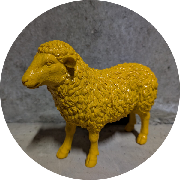 Schaap staand kleur fibre de verre laminaat 70 cm
