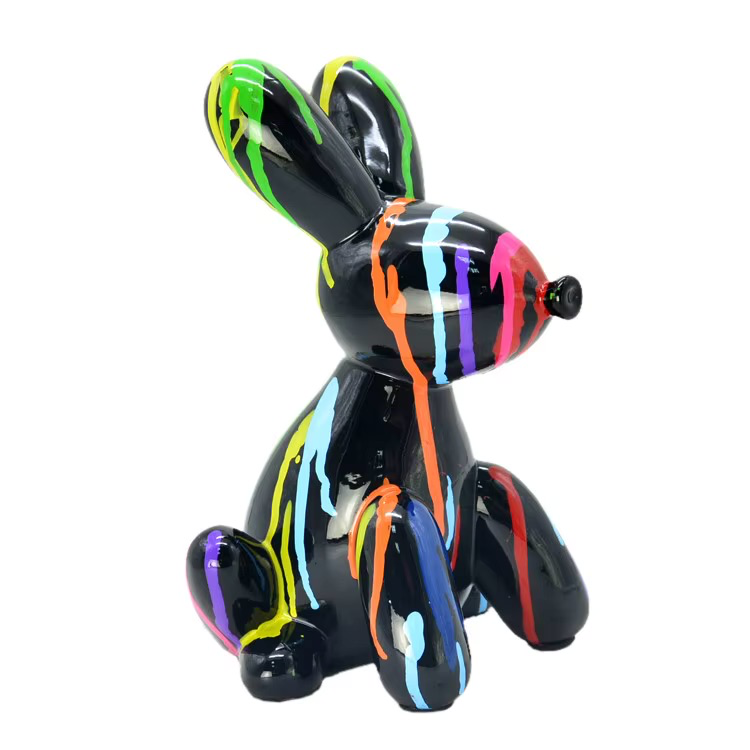 Design kunst sculpturen Nieuwe ballon hond zit in diverse kleur en maat 10 cm