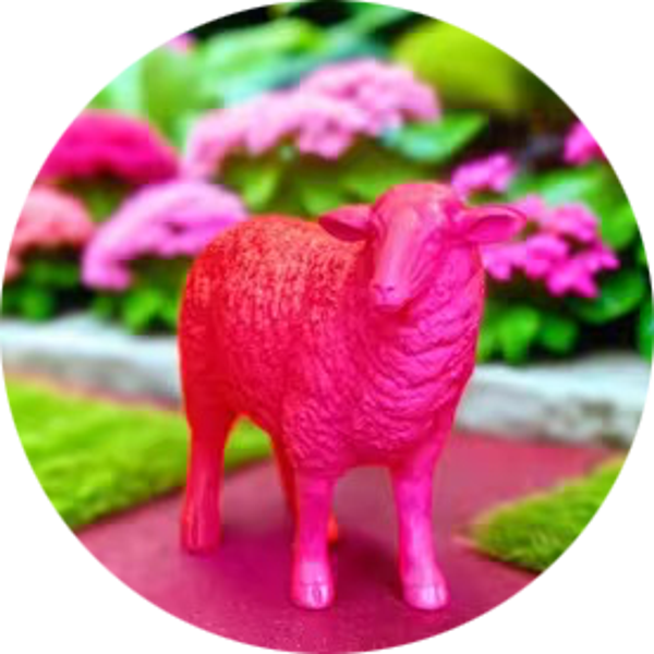 Schaap staand kleur fibre de verre laminaat 70 cm