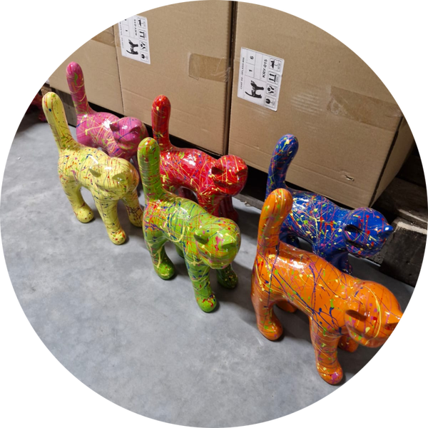 Parijse kat 6 ass kleur splache 30 cm verp 12