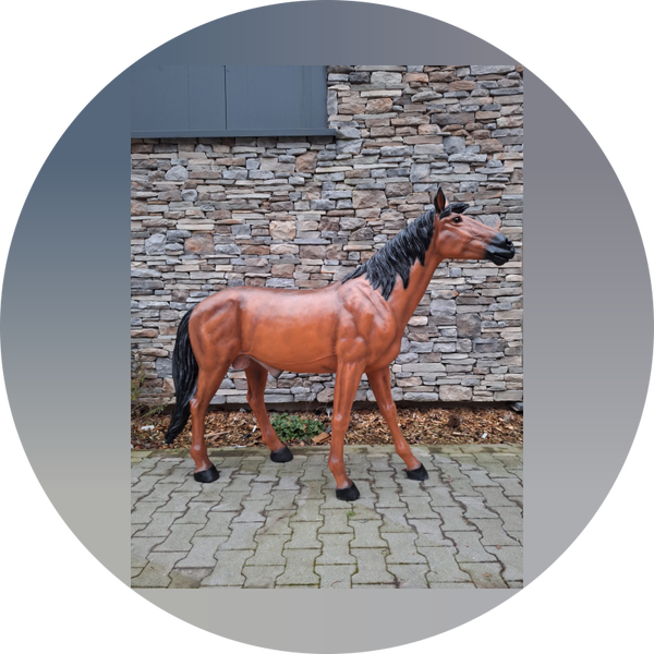 Levensgroot Paard staand glasvezels  laminaat 215cm
